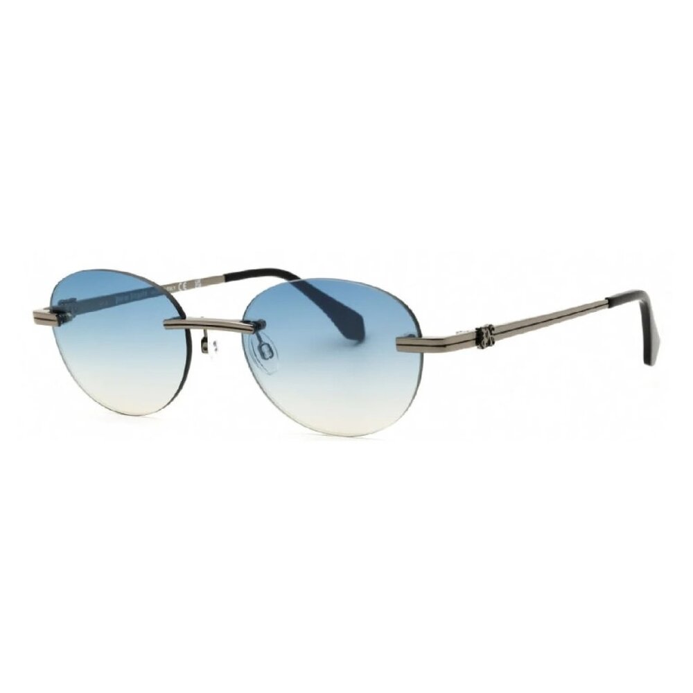 NEW PALM ANGELS SUNGLASSES GUNMETAL/BLUE UNISEX EYEWEAR PERI10H CRYSTAL 1007